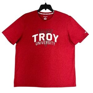 Troy University Shirt Mens‎ XL Red Champion Graphic Tee Collegiate Sporty Casual
